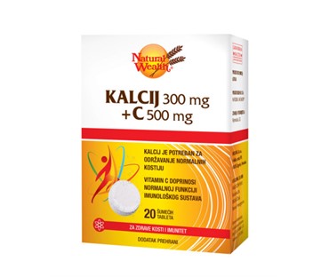 NATURAL WEALTH KALCIJ 300mg + C 500mg