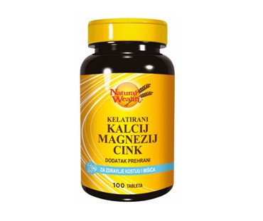 NATURAL WEALTH KELATIRANI KALCIJ MAGNEZIJ CINK TABLETE A100