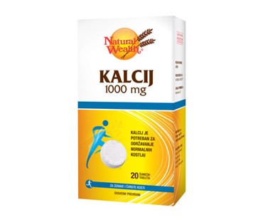 NATURAL WEALTH KALCIJ 1000MG ŠUMEĆE TABLETE 20